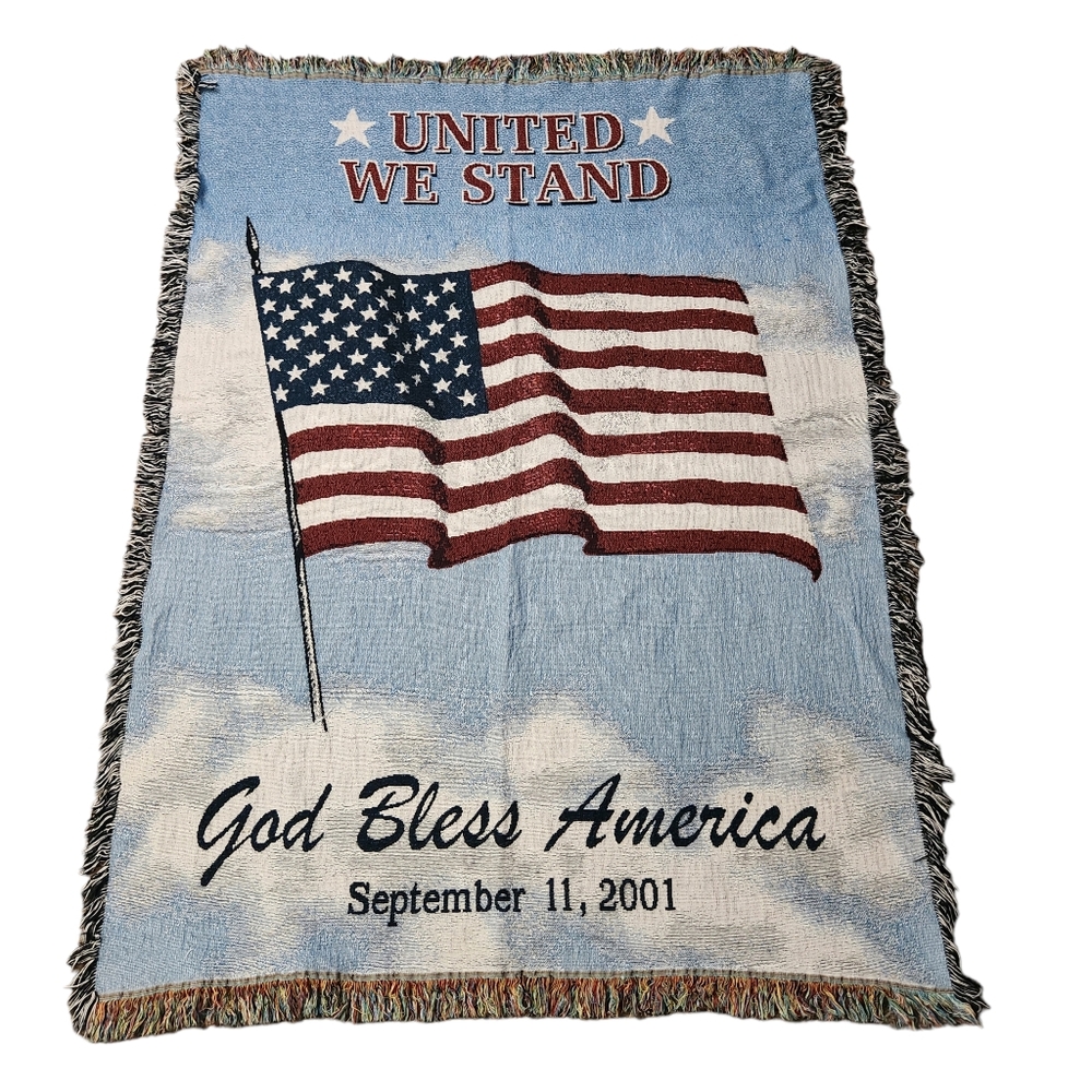 American Flag September 11 2001 Tapestry Throw Blanket USA 9/11 20th Anniversary